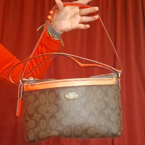 Coach Brown and Orange RED Crossbody Bag
